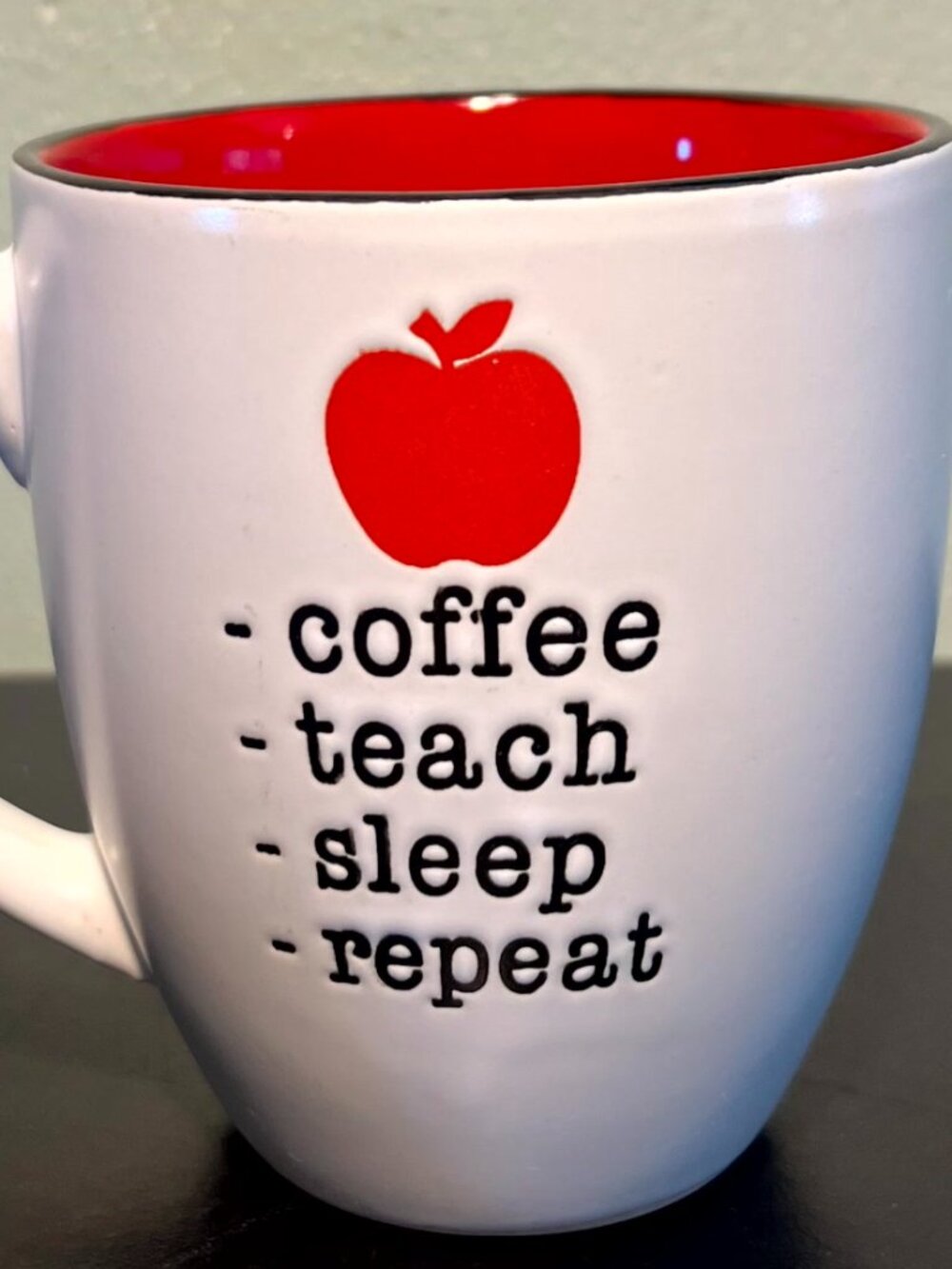 Spectrum Designz Teacher Coffee Mug Red White Apple Cup Appreciation Gift 16oz